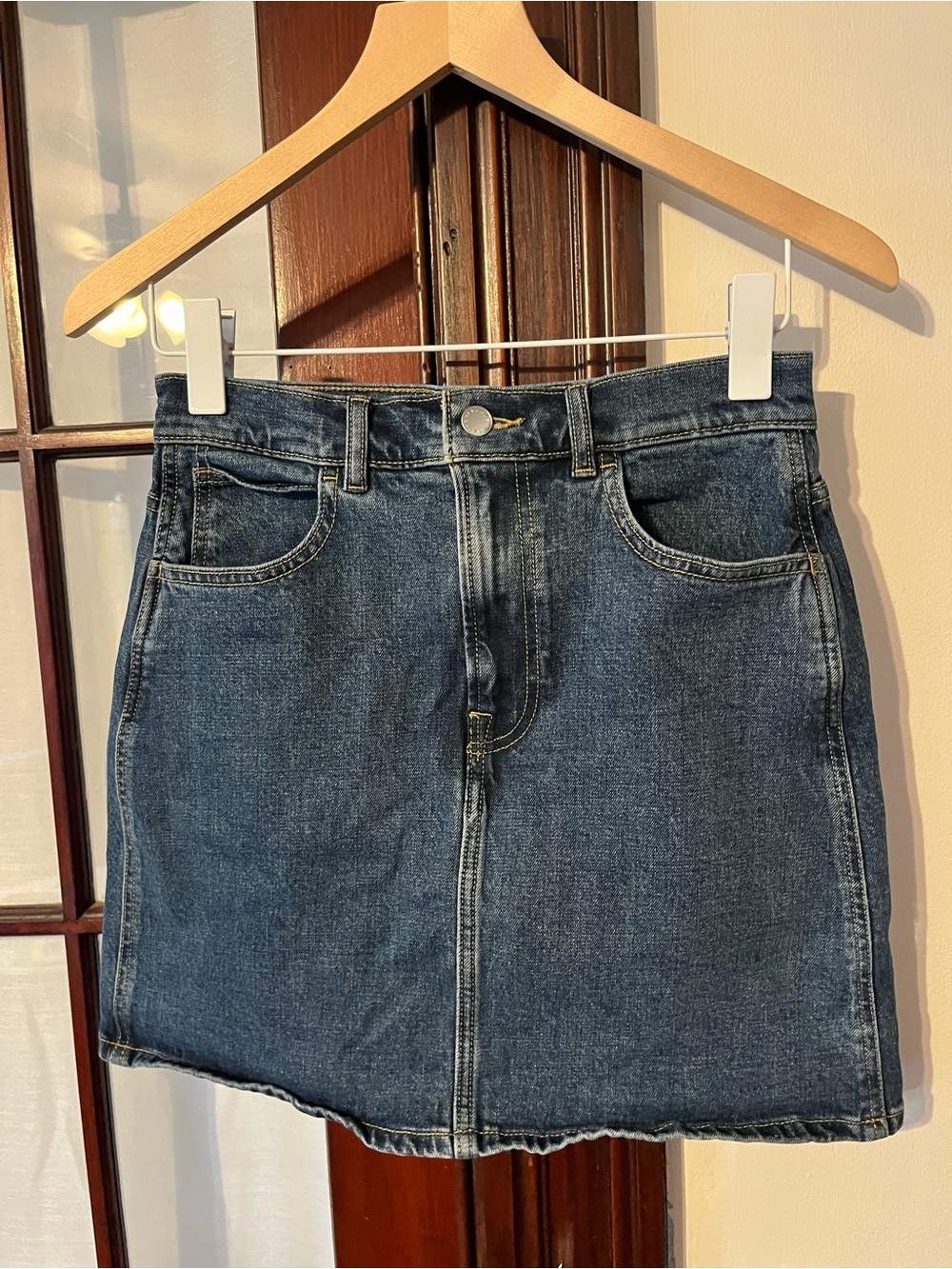 Everlane (from 2021) Way High Jean Denim Skirt - Size 26 in Washed Midnight
